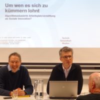 Heiko Berner, Elmar Schüll - Beim Vortrag zu algorithmusbasierter Arbeitsplatzvermittlung in der JBZ (c) Reinhard Geiger, JBZ