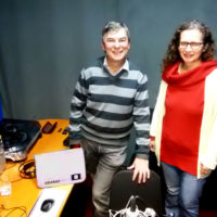 Alfred Pertl und Elfriede Morales im Studio Radio Orange