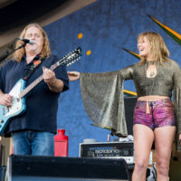 Grace Potter performs with Warren Haynes of Gov't Mule during the 2016 New Orleans Jazz & Heritage Festival in New Orleans, Louisiana.