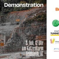 Demo08072023 (c) StattTunnel - Fossiles Megaprojekt, massiver Eingriff  in die Natur - das Projekt Stadttunnel wird von einem breiten Bündnis bekämpft.