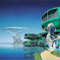 Rundes Haus modern - Typische Architekturstudie von Roger Dean im Fantasy Style der legendären Yes-Cover. Moderne Vision - ganz anders als der Hobbit Look von Willowater...