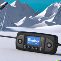 DALL·E 2024-03-25 14.45.31 - skitour with a 3d render radio